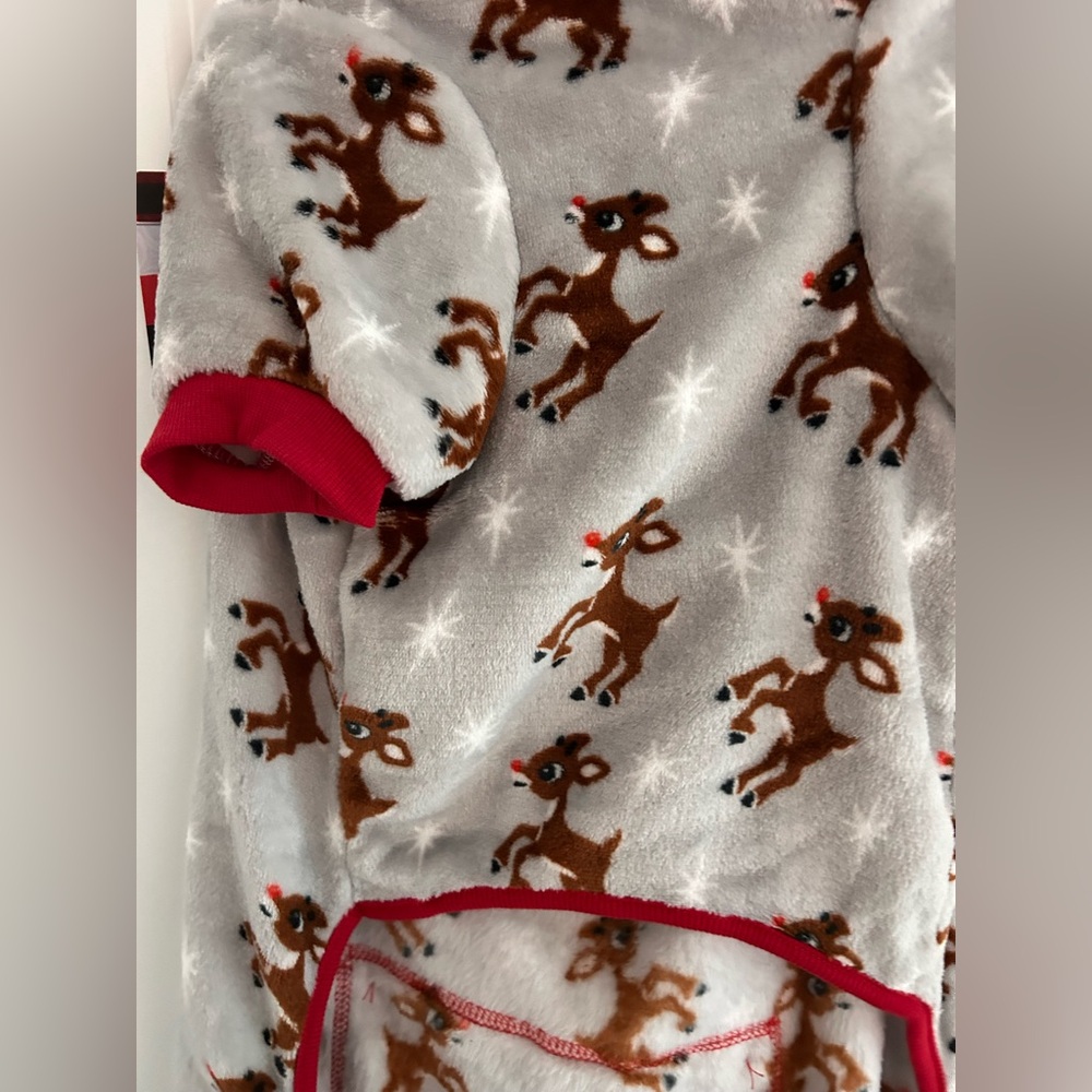 Rudolph the Red-Nosed Reindeer Pajama Dog Onesie - Picture 3 of 3